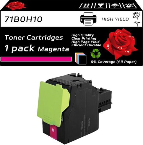 خراطيش حبر 71B0H10 71B0H20 71B0H30 71B0H40 متوافقة مع طابعات Lexmark CS417dn CX417de CX517de، مع رقاقة، عالية الإنتاجية 7000 صفحة، طباعة شفافة (4 عبوات BK/C/M/Y) in Kuwait