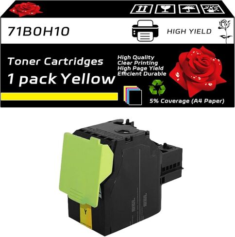71B0H10 71B0H20 71B0H30 71B0H40 Toner Cartridges Compatible for Lexmark CS417dn CX417de CX517de Printers, with Chip, High Yield 7000 Pages, Clear Printing (4-Pack BK/C/M/Y) in Saudi Arabia