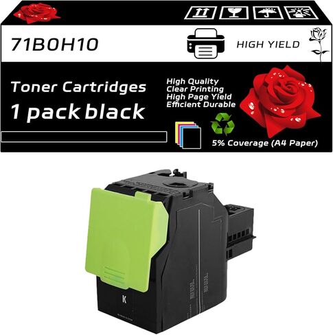 71B0H10 71B0H20 71B0H30 71B0H40 Toner Cartridges Compatible for Lexmark CS417dn CX417de CX517de Printers, with Chip, High Yield 7000 Pages, Clear Printing (4-Pack BK/C/M/Y) in Saudi Arabia