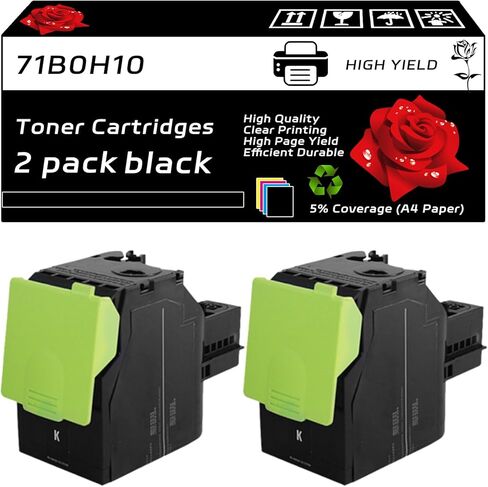 71B0H10 71B0H20 71B0H30 71B0H40 Toner Cartridges Compatible for Lexmark CS417dn CX417de CX517de Printers, with Chip, High Yield 7000 Pages, Clear Printing (4-Pack BK/C/M/Y) in Saudi Arabia
