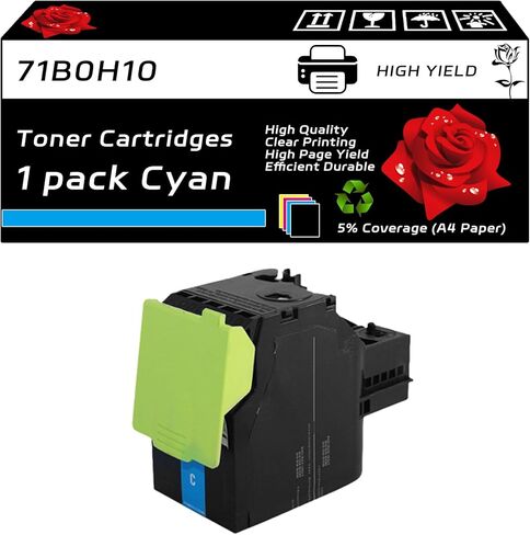 71B0H10 71B0H20 71B0H30 71B0H40 Toner Cartridges Compatible for Lexmark CS417dn CX417de CX517de Printers, with Chip, High Yield 7000 Pages, Clear Printing (4-Pack BK/C/M/Y) in Saudi Arabia