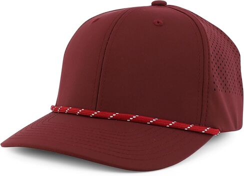 Trendy Apparel Shop 6 Panel Mid Profile Hybrid Perforated Cap with Rope in Saudi Arabia