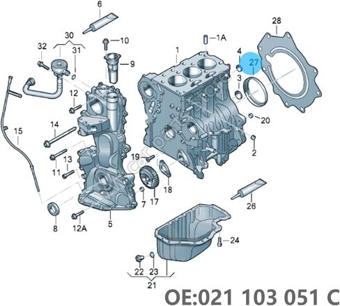 محرك السيارة العمود المرفقي ختم A8 D3 D4 B6 021103051C 2.8 3.2 3.6 V6 الملحقات in Kuwait