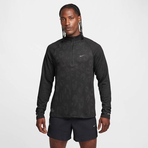 Nike Pinnacle Mens Running Division Half Zip Running Top Medium Black/Gray in Saudi Arabia