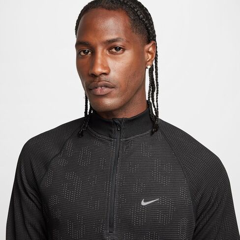 Nike Pinnacle Mens Running Division Half Zip Running Top Medium Black/Gray in Saudi Arabia