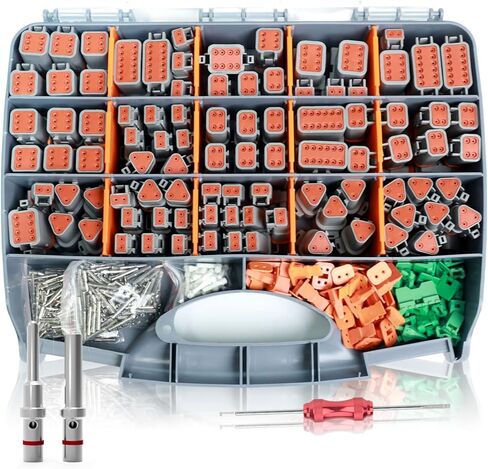 طقم دبابيس موصل ألماني 706 قطعة - سلسلة DT، مع مقاس 16 وصلات صلبة 14-20AWG موصلات مقاومة للماء والغبار مع أداة تفكيك، قابس طرفي للسيارات لإصلاحات العقص الكهربائية in Kuwait