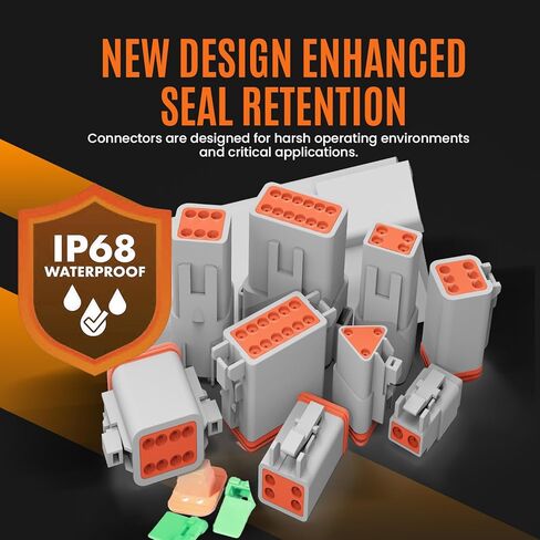 طقم دبابيس موصل ألماني 706 قطعة - سلسلة DT، مع مقاس 16 وصلات صلبة 14-20AWG موصلات مقاومة للماء والغبار مع أداة تفكيك، قابس طرفي للسيارات لإصلاحات العقص الكهربائية in Kuwait