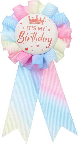PATIKIL Birthday Ribbon, Award Ribbon Pin Fabric IT'S MY Birthday Pin for Party Adults Women Party Decorations Celebration Accessory Gift in Saudi Arabia
