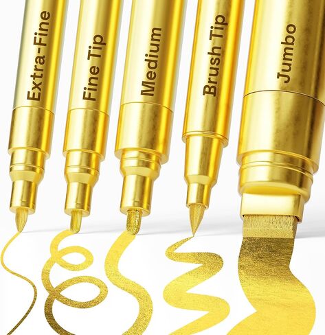 ARTISTRO 5 White Paint Pen for Rock Painting, Stone, Ceramic, Glass, Wood, Tire, Fabric, Metal, Canvas. Set of 5 Acrylic Paint White Marker Water-based Extra-fine Tip in Saudi Arabia