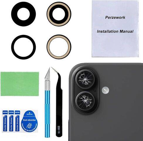 Back Rear Camera Lens Glass Replacement Compatible with iPhone 16 6.1 inches with pre-Installed Adhesive and Reparing Toolkit in Kuwait