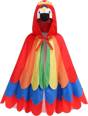 GRAJTCIN Parrot Costume Cape for Kids Bird Costumes for Boys and Girls Hooded Cloak in Saudi Arabia