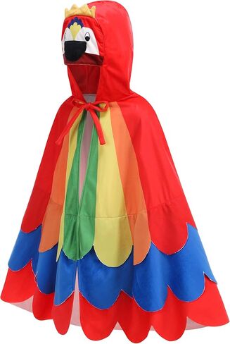 GRAJTCIN Parrot Costume Cape for Kids Bird Costumes for Boys and Girls Hooded Cloak in Saudi Arabia