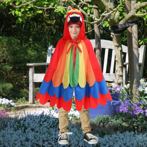 GRAJTCIN Parrot Costume Cape for Kids Bird Costumes for Boys and Girls Hooded Cloak in Saudi Arabia