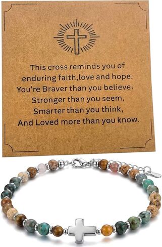 Christian Easter Gifts for Women, Cross Bracelet for Women Religious Faith,Christian Religous Jewelry, Easter Basket Stuffers, Sister Bracelets Birthday Gifts from Sisters in Saudi Arabia