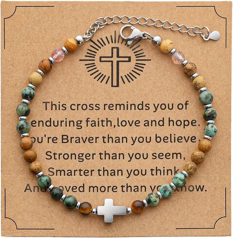 Christian Easter Gifts for Women, Cross Bracelet for Women Religious Faith,Christian Religous Jewelry, Easter Basket Stuffers, Sister Bracelets Birthday Gifts from Sisters in Saudi Arabia