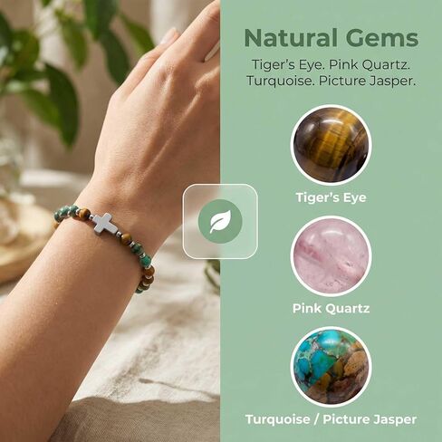 Christian Easter Gifts for Women, Cross Bracelet for Women Religious Faith,Christian Religous Jewelry, Easter Basket Stuffers, Sister Bracelets Birthday Gifts from Sisters in Saudi Arabia