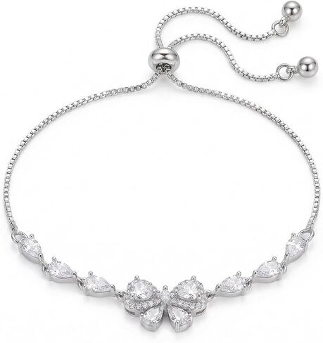 داينتي القوس فراشة حجر الراين ربط سوار للنساء، اليدوية قابل للتعديل Bowknot قطرة مكعب زركونيا سلسلة أساور حفلة موسيقية هدية مجوهرات in Kuwait