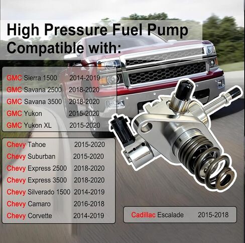 12697966 12688606 GDI High Pressure Fuel Pump Kit Compatible with Chevy Tahoe Silverado GMC Cadillac GMC Sierra Yukon Escalade 2014-2020 in Kuwait
