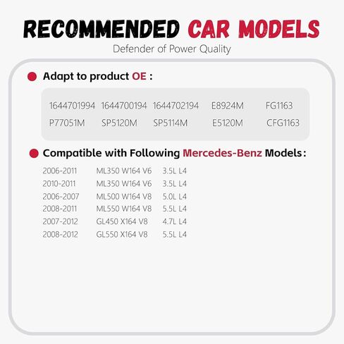 1644701994 E8924M/مجموعة مضخة الوقود/متوافق مع W164 ML350 2006-2011 ML500 2006-2007 ML550 2008-2011 GL450 GL550 X164 V6 V8 3.5L 4.7L 5.0L 5.5L/استبدال 1644701994 إي8924م in Kuwait