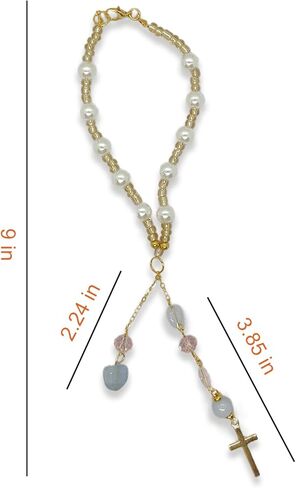 Cross for Car Mirror Hanging Rear View Accessories with Crystal Charm Chains to Hang from Rearview Mirror or Steering Wheel Beaded Hangers and Hanger Decor for Car Window and Balcony in Kuwait