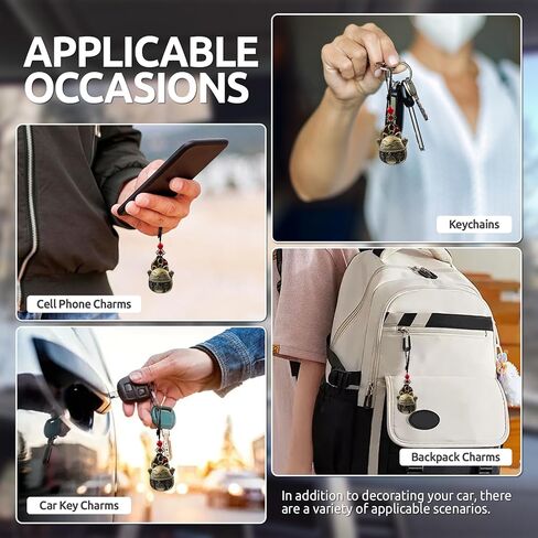 Lucky Cat Rearview Mirror Pendant with Five Emperors Feng Shui Coins, Brass Maneki Neko Charm for Good Luck and Wealth, Tassel Hanging Decoration, Car Interior Accessories in Kuwait