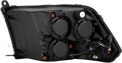 AlphaRex 09-18 RAM 1500 PRO-Series Proj المصابيح الأمامية ألفا أسود مع إشارة تسلسلية وأعلى/متوسط ​​DRL (880563) in Kuwait