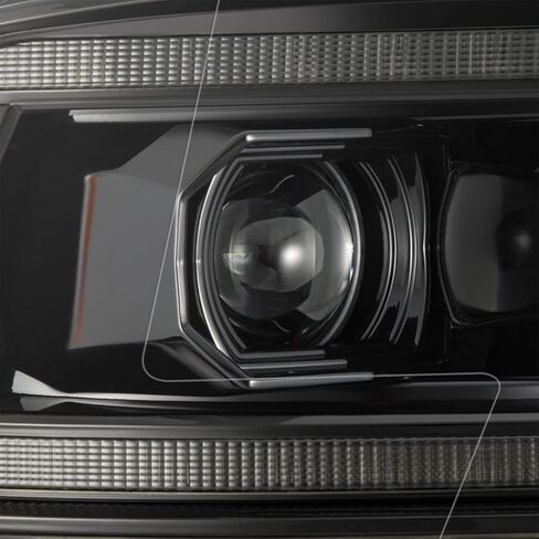AlphaRex 09-18 RAM 1500 PRO-Series Proj المصابيح الأمامية ألفا أسود مع إشارة تسلسلية وأعلى/متوسط ​​DRL (880563) in Kuwait