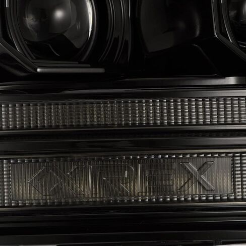 AlphaRex 09-18 RAM 1500 PRO-Series Proj المصابيح الأمامية ألفا أسود مع إشارة تسلسلية وأعلى/متوسط ​​DRL (880563) in Kuwait