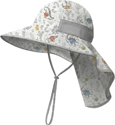 icolor Kids Sun Hat UPF50+ Sun Protection Bucket Hat Toddler Summer Beach Play Hats with Neck Flap for Girl Boy Ages 3~10 in Kuwait