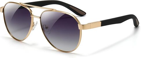 SUNGAIT Aviator Sunglasses for Men Women Polarized UV Protection Military Style Spring Hinges Matte Finish Temples in Saudi Arabia