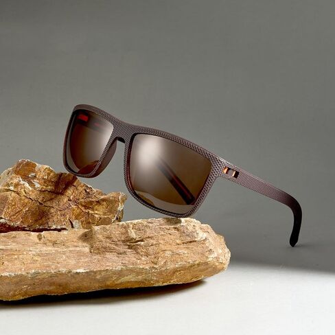 Cyxus 2024 Safety Polarized Sunglasses For Men Women Square Frame Lightweight Eyewear UV Protection P1167 Brown in Saudi Arabia