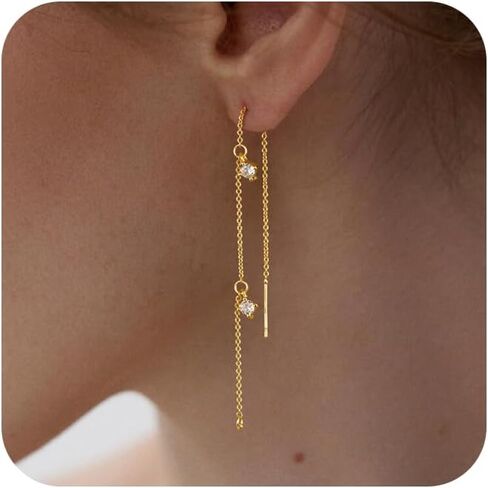 Chunky Hoop Huggie Dangle Tassel Pearl Bow Heart Charm Stud Cilp-on Earrings for Women, 14K Gold plated/Sterling Silver Plated CZ Large Jewelry Vintage Dainty Trendy Gift Daily Prom Party in Saudi Arabia