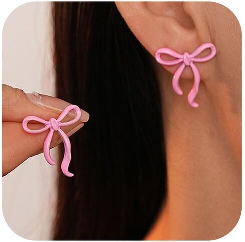 Bow Earrings for Women Cute Bow Stud Earrings Ribbon Jewelry Accessories Christmas Stocking Stuffers Trendy Gifts for Women 2026 in Saudi Arabia