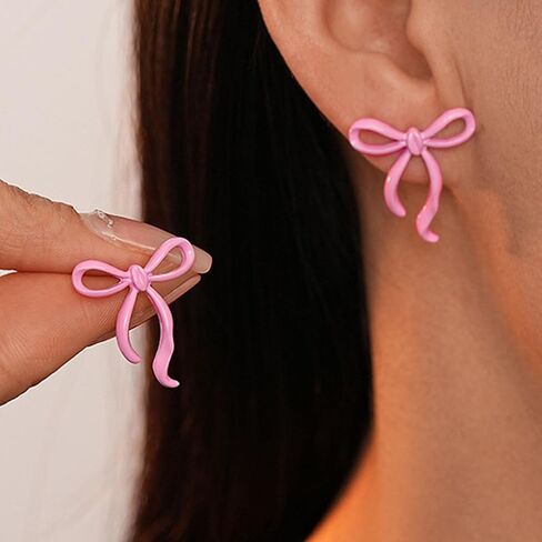 Bow Earrings for Women Cute Bow Stud Earrings Ribbon Jewelry Accessories Christmas Stocking Stuffers Trendy Gifts for Women 2026 in Saudi Arabia