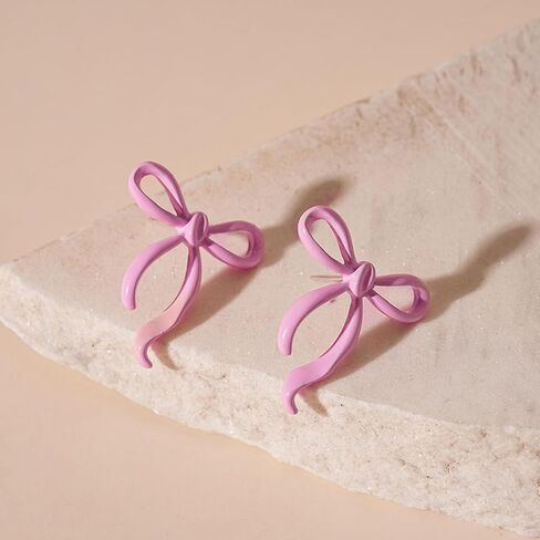 Bow Earrings for Women Cute Bow Stud Earrings Ribbon Jewelry Accessories Christmas Stocking Stuffers Trendy Gifts for Women 2026 in Saudi Arabia