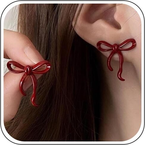 Bow Earrings for Women Cute Bow Stud Earrings Ribbon Jewelry Accessories Christmas Stocking Stuffers Trendy Gifts for Women 2026 in Saudi Arabia