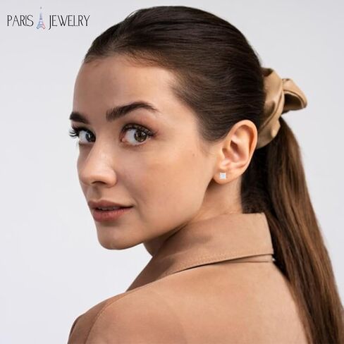 مجوهرات باريس 14 قيراط من الذهب الأصفر 1/4 قيراط الأميرة 4 شقوق سوليتير مكونة من الماس 4 مم in Kuwait