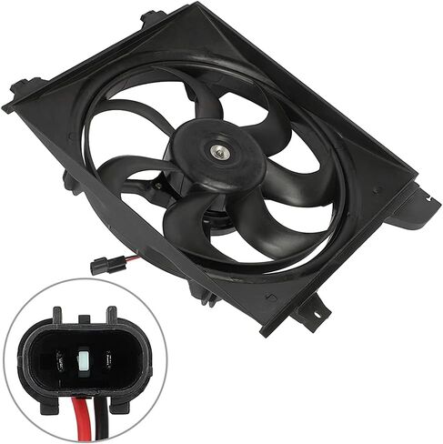 Radiator Cooling Fan Assembly Compatible with 2006-2011 for Kia for Rio 1.6L 2006-2011 for Kia for Rio5 1.6L, Black Radiator Fan Direct Fit Replacement for Engine Cooling Fan in Saudi Arabia