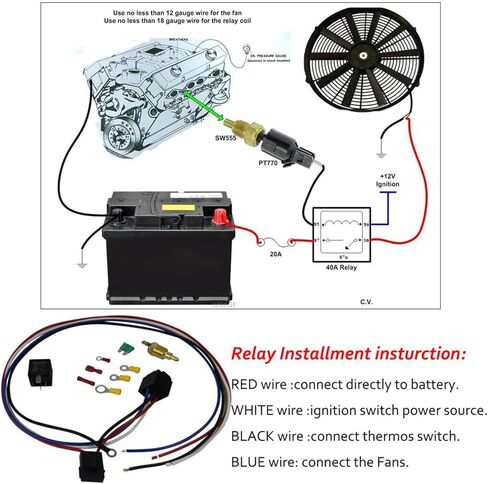 Aluminum shroud fan For 1963-1970 69 Ford FAIRLANE Mustang FALCON Electric Fan with Thermostat Temperature Relay Kit in Kuwait