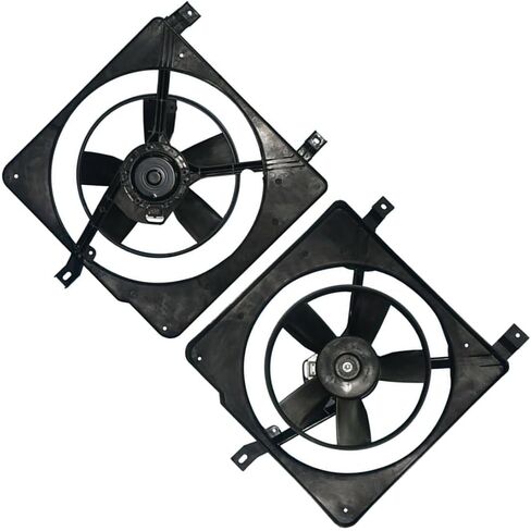 for Chevrolet Cavalier 1988 1989 1990 1991 1992 1993 1994 for Pontiac Sunbird 1988 1989 1990 1991 1992 1993 1994 Dual Radiator and Condenser Fan Assembly 1 Piece in Saudi Arabia