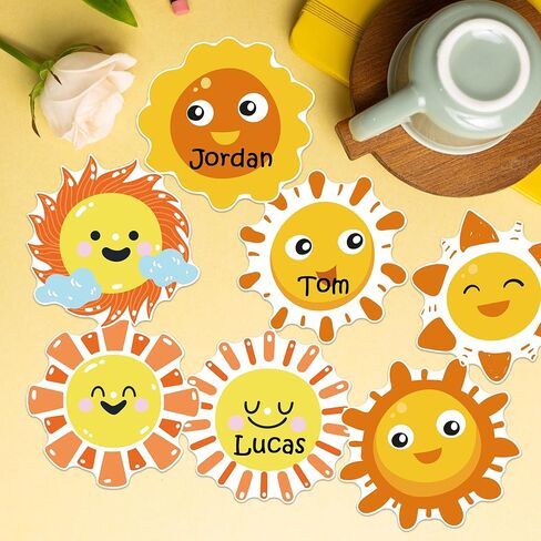 45 PCS Cute Sun Cutouts for Bulletin Board Decoration, Assorted Sun Shape Paper Cutouts Student Nameplates for Craft Spring Summer Back to School Party Classroom Office Decorations in Saudi Arabia