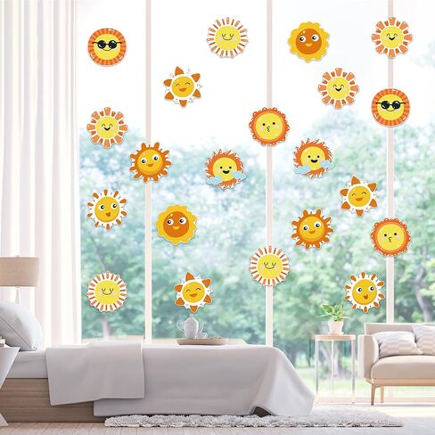 45 PCS Cute Sun Cutouts for Bulletin Board Decoration, Assorted Sun Shape Paper Cutouts Student Nameplates for Craft Spring Summer Back to School Party Classroom Office Decorations in Saudi Arabia