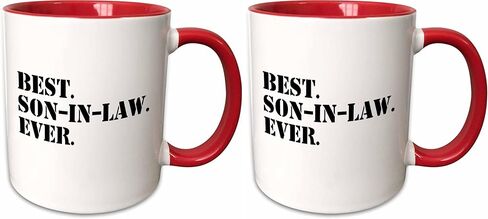 3dRose Best Son Ever-fun in-law family and relative gifts Mug, 11 oz, Red in Saudi Arabia
