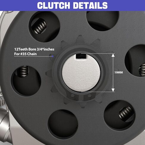 Go Kart Clutch & Throttle Cable Kit for Predator 212cc GX160 GX200 6.5HP, 3/4" Bore 12T Centrifugal Clutch with #35 Chain & 71" Throttle Cable for Go Kart Minibike in Kuwait