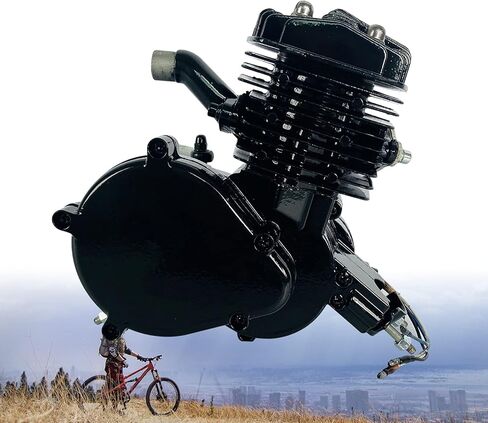 محرك بنزين ثنائي الأشواط 80 سي سي، محرك بنزين، اسطوانة واحدة، محرك تبريد الهواء CDI للدراجات بمحرك 1.85 كيلو وات 1.65 حصان 5500 دورة في الدقيقة (أسود) in Kuwait