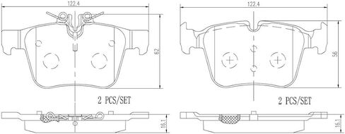 Brembo P50122N Premium Ceramic Rear Disc Brake Pad Set MERCEDES-BENZ OE# A0084201420 in Saudi Arabia