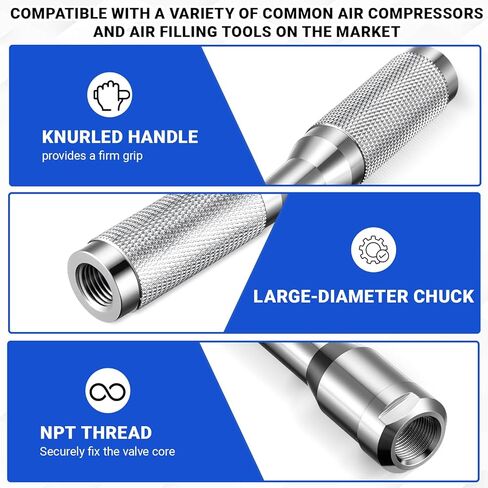 عبوتان من قفل التجويف الكبير على ظرف الهواء مع خيط أنثى 1/4 Npt، مستقيم للإطارات مع صمامات كبيرة وفائقة التجويف للشاحنات على الطرق الوعرة والمعدات الثقيلة in Kuwait