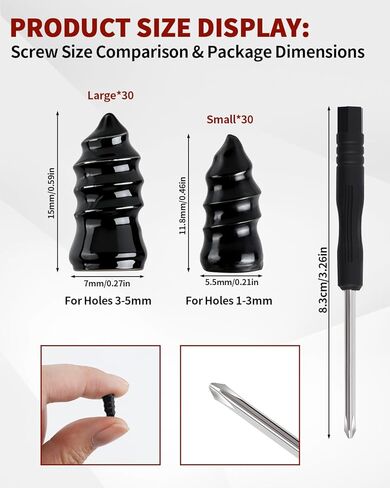 طقم أظافر مطاطي لإصلاح الإطارات 60 قطعة، سدادات إطارات من نوع المسمار للخدمة الذاتية مع مفك براغي، سدادات براغي في الإطارات ومجموعة سدادات الإطارات للسيارة والشاحنات والدراجات النارية وإصلاح ثقب إطارات الجرارات in Kuwait