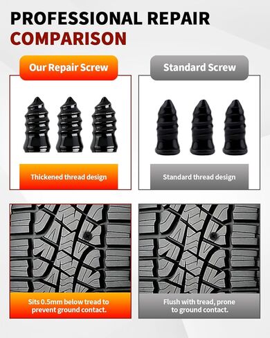 طقم أظافر مطاطي لإصلاح الإطارات 60 قطعة، سدادات إطارات من نوع المسمار للخدمة الذاتية مع مفك براغي، سدادات براغي في الإطارات ومجموعة سدادات الإطارات للسيارة والشاحنات والدراجات النارية وإصلاح ثقب إطارات الجرارات in Kuwait