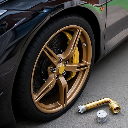 4 Pack Valve Stem Extension, 90 Degree Schrader Tire Valve Extension 90 Degree Universal Stem Extensions Brass Tire Extensions Adaptors for Dual Wheels Passenger Cars, Bicycles and Trailers in Kuwait